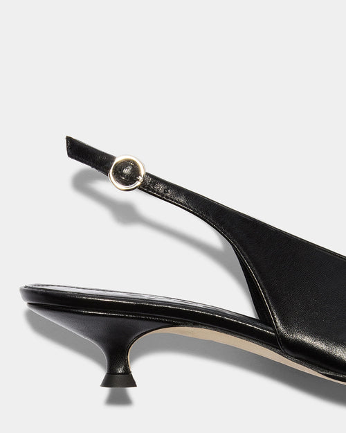 CAMILA LEATHER SLINGBACK PUMPS / BLACK