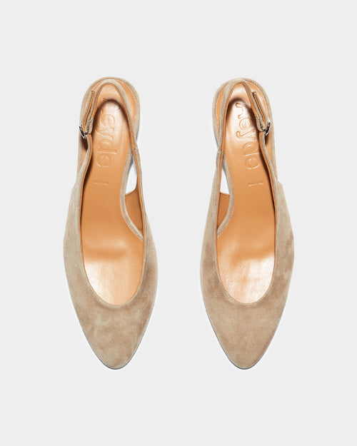 CELESTE SUEDE SLINGBACK PUMPS / SAND
