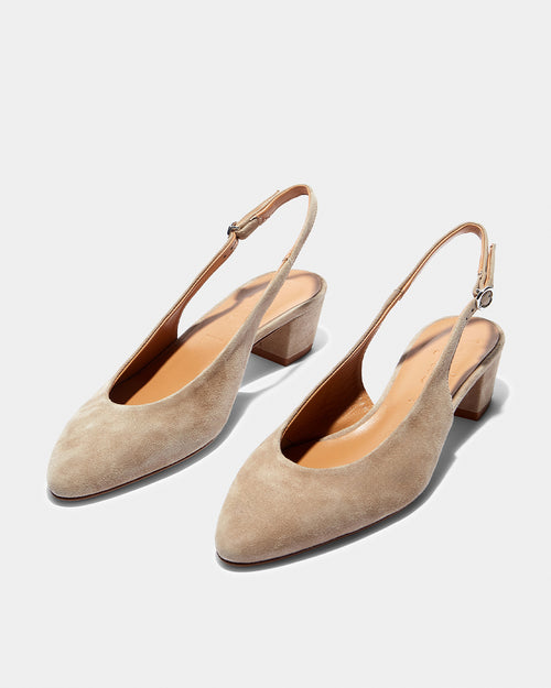 CELESTE SUEDE SLINGBACK PUMPS / SAND