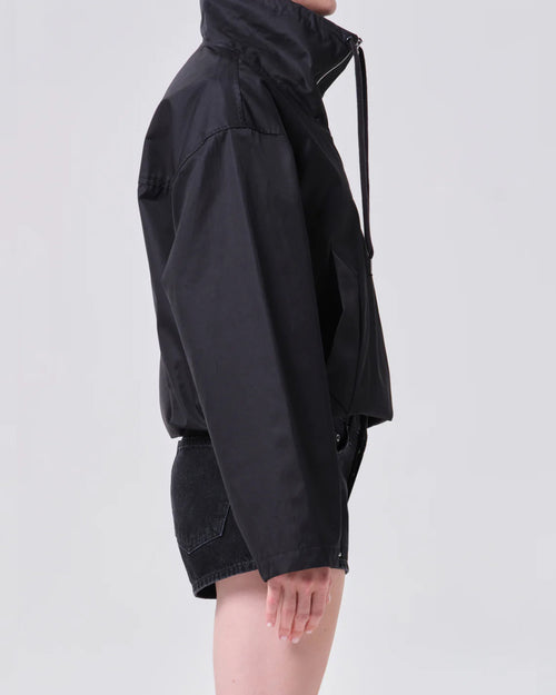 LYDIA NYLON POPOVER ANNORAK / BLACK