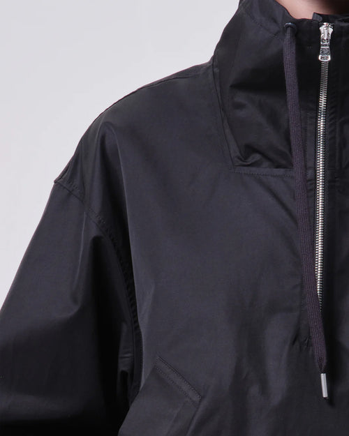 LYDIA NYLON POPOVER ANNORAK / BLACK