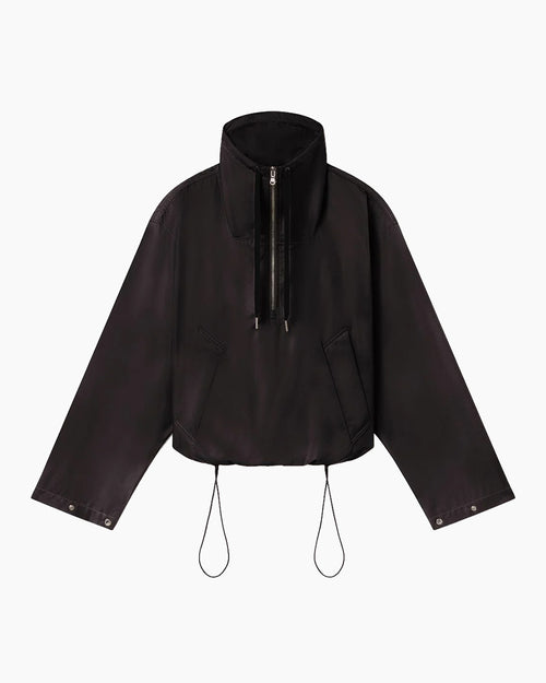 LYDIA NYLON POPOVER ANNORAK / BLACK