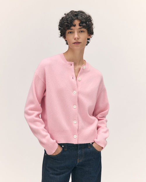 ADA CREWNECK CARDIGAN / PALE PINK