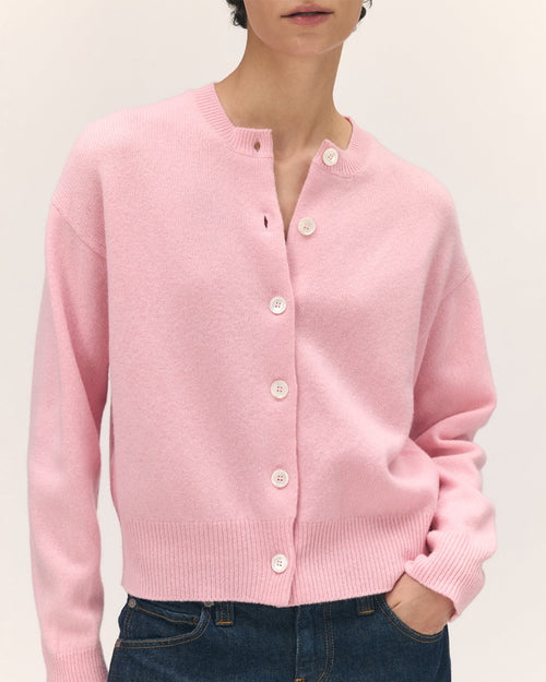 ADA CREWNECK CARDIGAN / PALE PINK