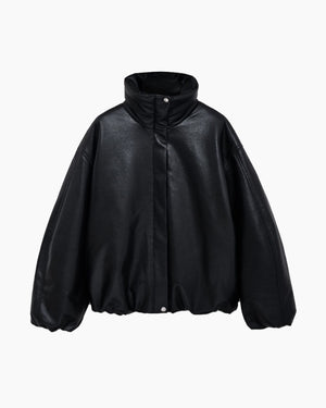 CYRUS JACKET / BLACK RECYCLED LEATHER