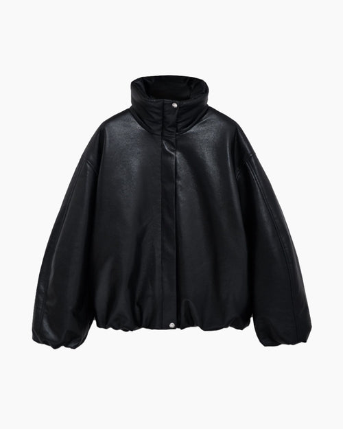CYRUS JACKET / BLACK RECYCLED LEATHER