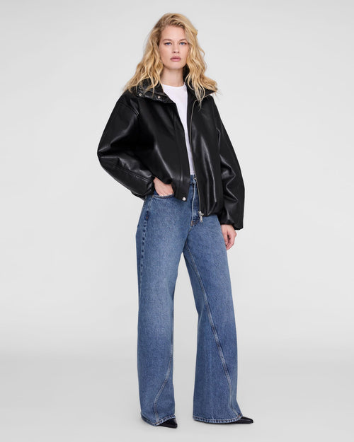 CYRUS JACKET / BLACK RECYCLED LEATHER