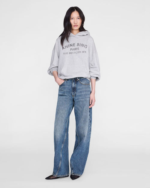 HARVEY SWEATSHIRT PARIS STENCIL / HEATHER GREY