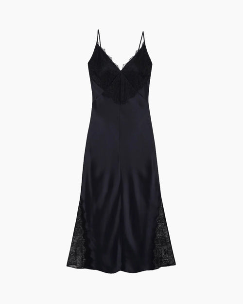JUDY DRESS / NAVY AND BLACK LACE