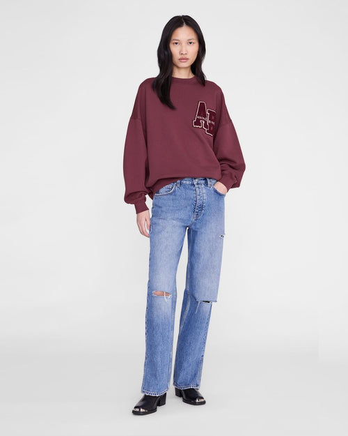 MILES SWEATSHIRT LETTERMAN / FIG