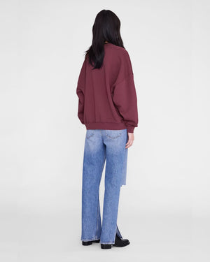 MILES SWEATSHIRT LETTERMAN / FIG