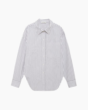 SCOTT SHIRT / WHITE AND BLACK STRIPE
