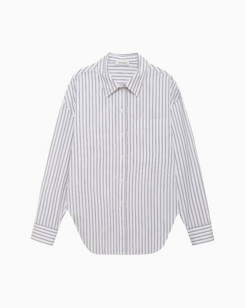 SCOTT SHIRT / WHITE AND BLACK STRIPE