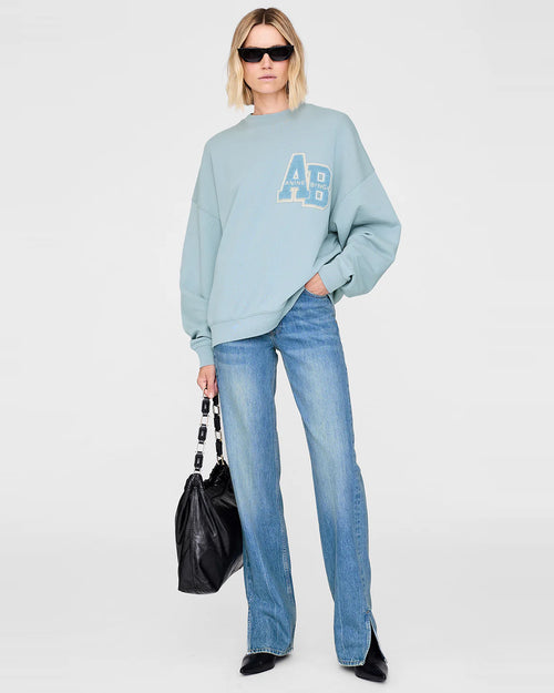 MILES OVERSIZED SWEATSHIRT LETTERMAN / PASTEL BLUE