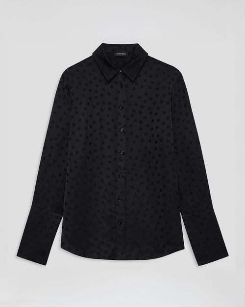 AMANDA SHIRT / BLACK DOT JACQUARD BLACK