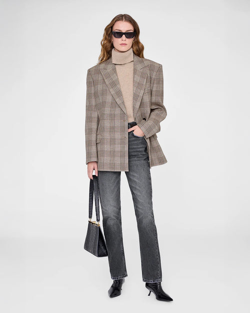 ARETHA BLAZER / BROWN PLAID