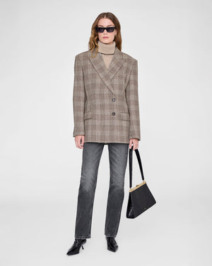 ARETHA BLAZER / BROWN PLAID