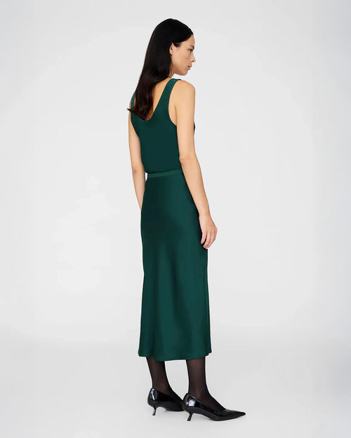 BAR SILK SKIRT / DARK TEAL