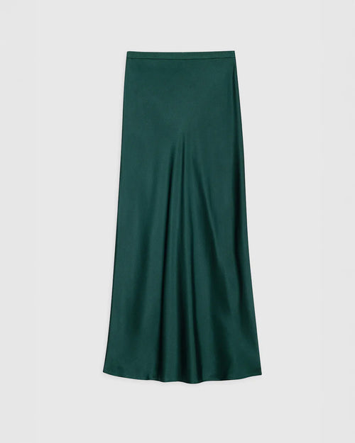BAR SILK SKIRT / DARK TEAL