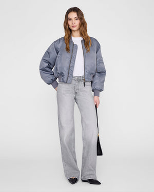 CROPPED LEON BOMBER / DARK GREY