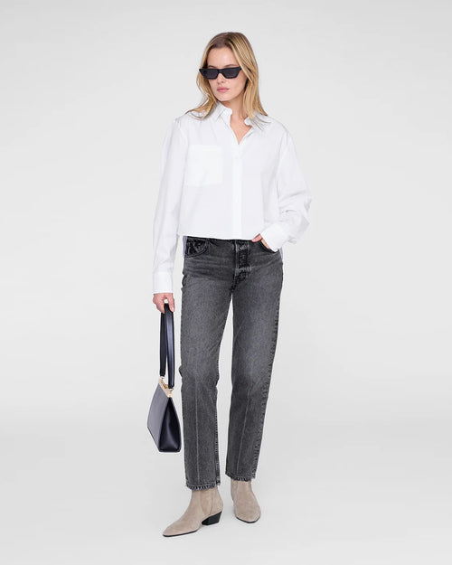 ESSIE CROPPED SHIRT / CREAM PINSTRIPE