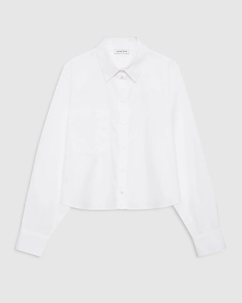 ESSIE CROPPED SHIRT / CREAM PINSTRIPE