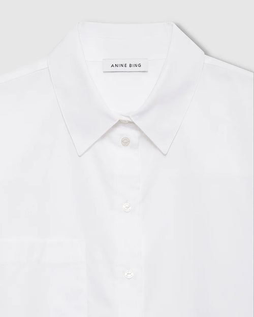 ESSIE CROPPED SHIRT / CREAM PINSTRIPE