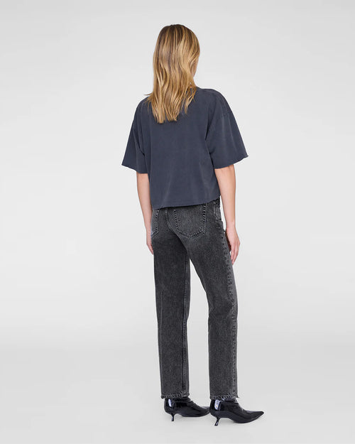 JOHNNY CROPPED TEE / WASHED BLACK