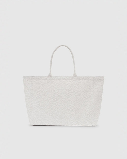 LEO CANVAS TOTE / WASHED WHITE LEOPARD