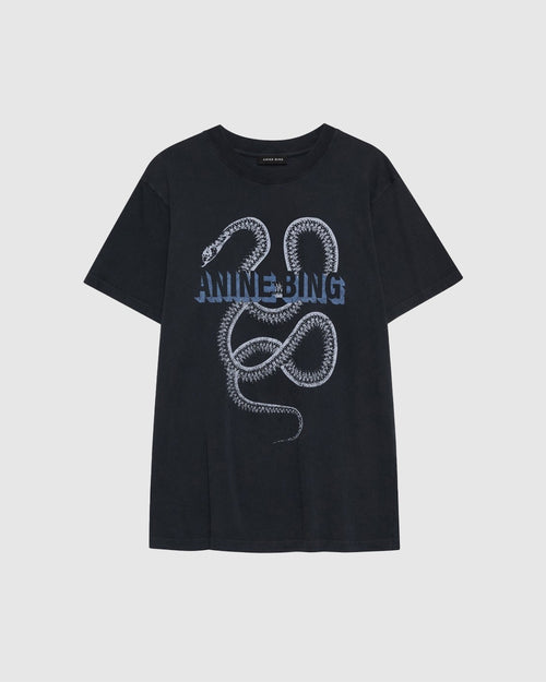 LILI TEE SNAKE / WASHED BLACK