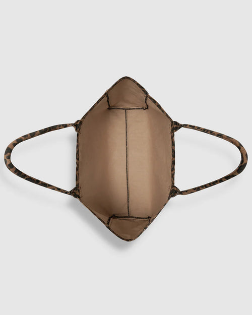 LEO CANVAS TOTE / BLACK AND BROWN LEOPARD