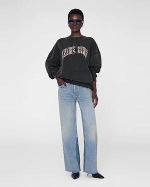 MILES SWEATSHIRT ANINE BING LEOPARD / WASHED BLACK