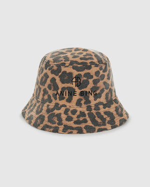 NICKS BUCKET HAT / BLACK AND BROWN LEOPARD
