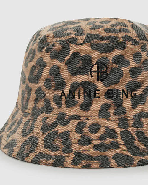 NICKS BUCKET HAT / BLACK AND BROWN LEOPARD