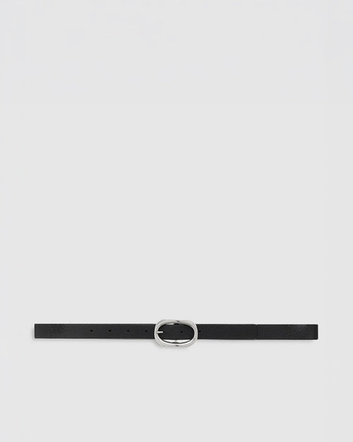 SMALL SIGNATURE LINK BELT / BLACK PEBBLED