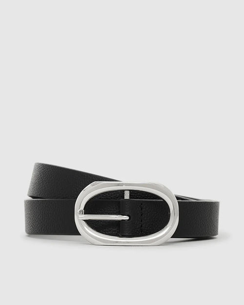 SMALL SIGNATURE LINK BELT / BLACK PEBBLED