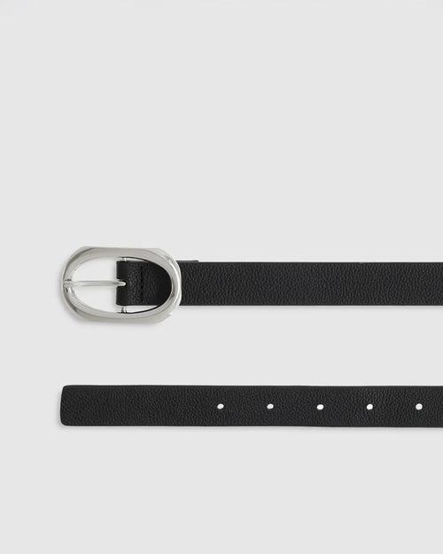SMALL SIGNATURE LINK BELT / BLACK PEBBLED