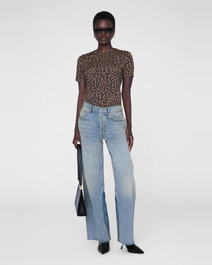 SYLVIE TEE / BLACK AND BROWN LEOPARD