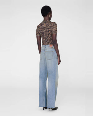 SYLVIE TEE / BLACK AND BROWN LEOPARD