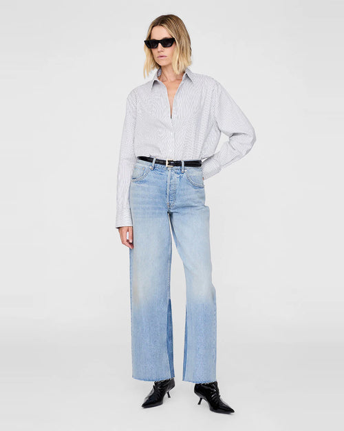 ESSIE SHIRT / WHITE AND NAVY STRIPE