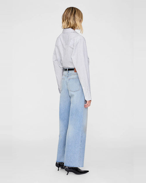 ESSIE SHIRT / WHITE AND NAVY STRIPE