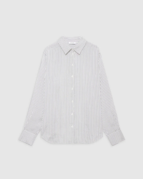 ESSIE SHIRT / WHITE AND NAVY STRIPE