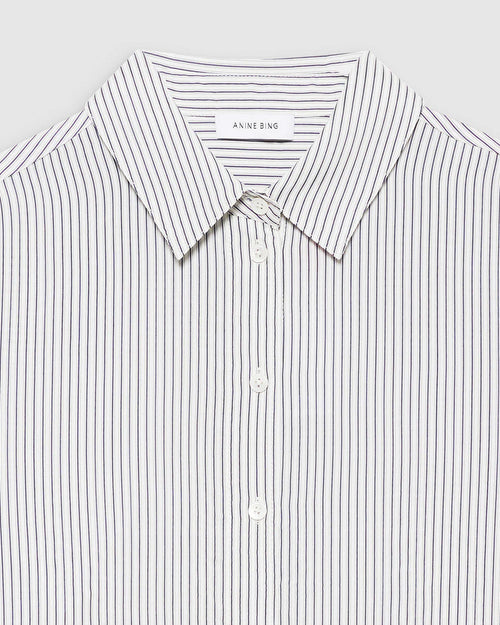 ESSIE SHIRT / WHITE AND NAVY STRIPE