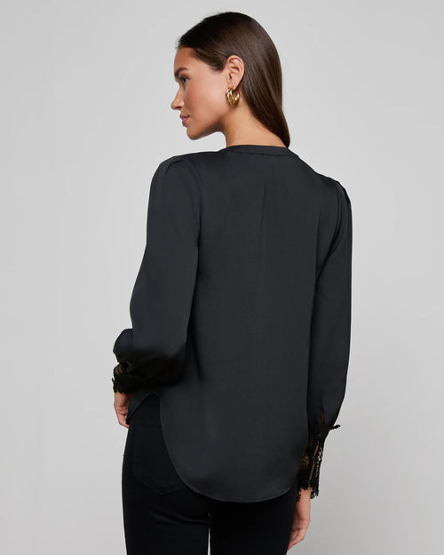 AVA LACE CUFF BLOUSE / BLACK