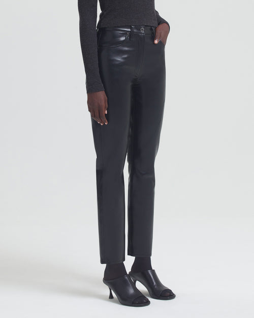 RECYCLED LEATHER RILEY HIGH RISE STRAIGHT / DETOX