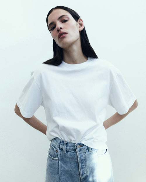 SULMA DROP SHOULDER TEE / WHITE