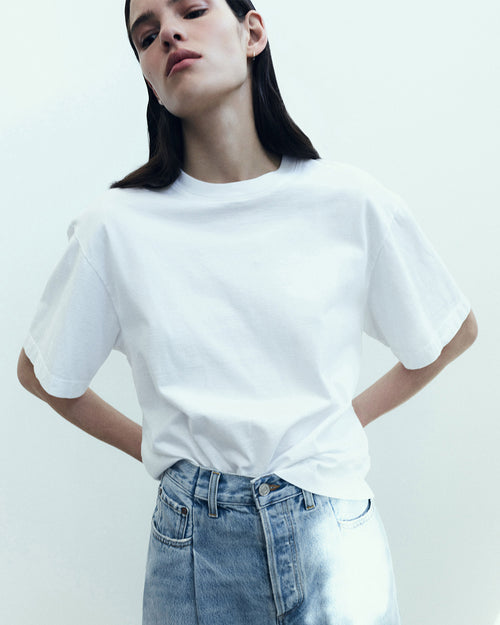 SULMA DROP SHOULDER TEE / WHITE