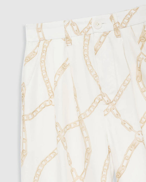 CARRIE PANT / CREAM AND TAN LINK PRINT