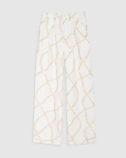 CARRIE PANT / CREAM AND TAN LINK PRINT