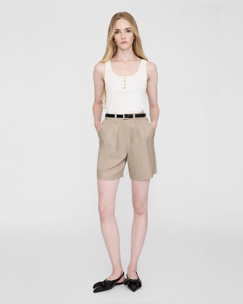 CARRIE SHORT / OATMEAL LINEN BLEND